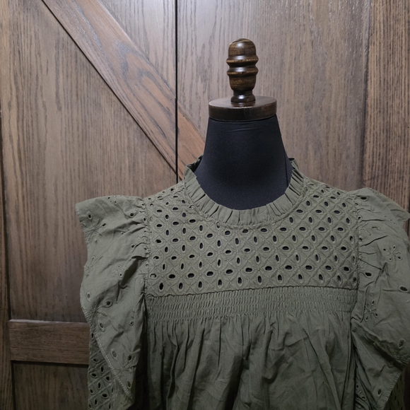 Maje Linode Olive Ruffled Blouse - Picture 2 of 5